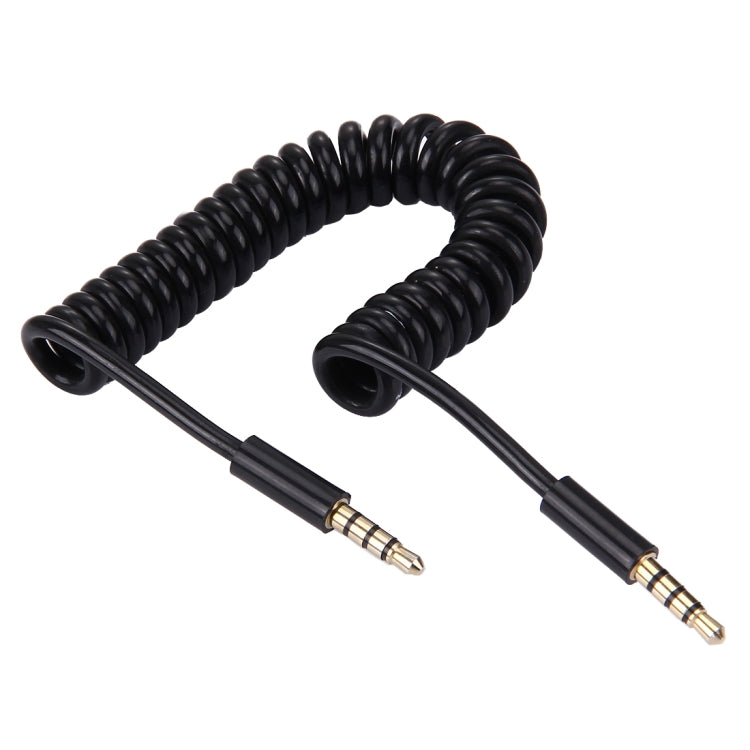 1.5m 3.5mm Male to Male Plug Jack Stereo Audio AUX Retractable Coiled Cable, For iPhone, iPad, Samsung, iPod, Laptop, MP3, MP4