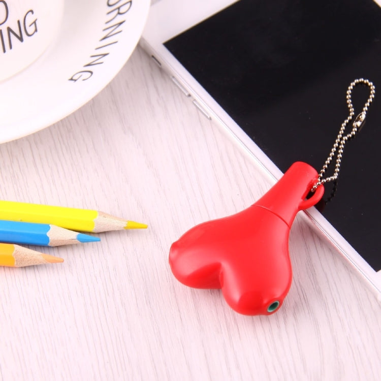 1 Male to 2 Females 3.5mm Jack Plug Multi-function Heart Shaped Earphone Audio Video Splitter Adapter with Key Chain for iPhone, iPad, iPod, Samsung, Xiaomi, HTC and Other 3.5 mm Audio Interface Electronic Digital Products