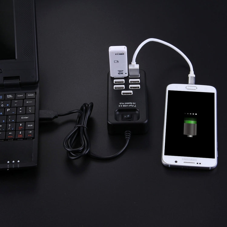 USB 2.0 to 7 Ports USB 2.0 High Speed 480 Mbps HUB with Power Switch