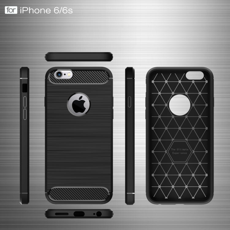 For iPhone 6 Plus & 6s Plus Brushed Texture Fiber TPU Rugged Armor Protective Case