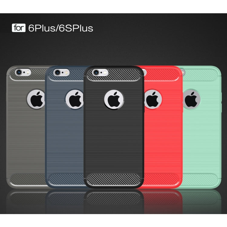 For iPhone 6 Plus & 6s Plus Brushed Texture Fiber TPU Rugged Armor Protective Case