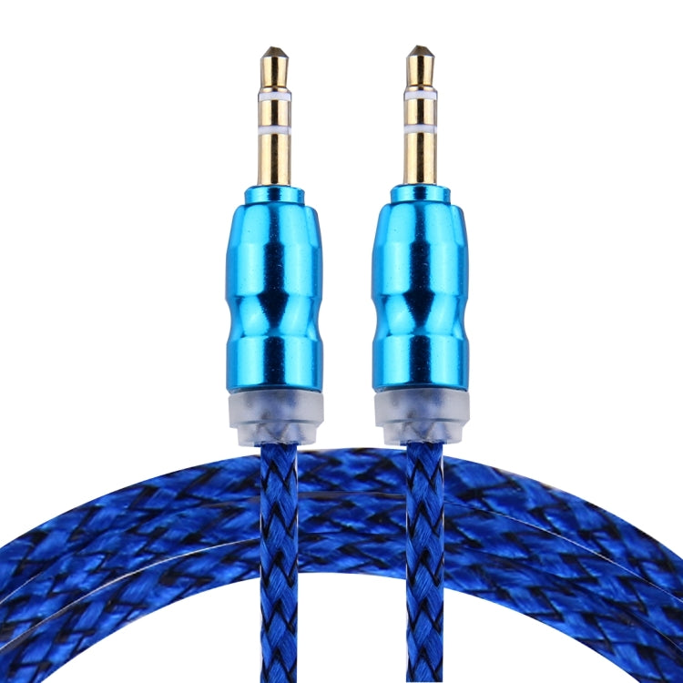 Woven Style Metal Head 3.5mm Male to Male Plug Jack Stereo Audio AUX Cable for iPhone, iPad, Samsung, iPod Laptop, MP3, Length: 1m