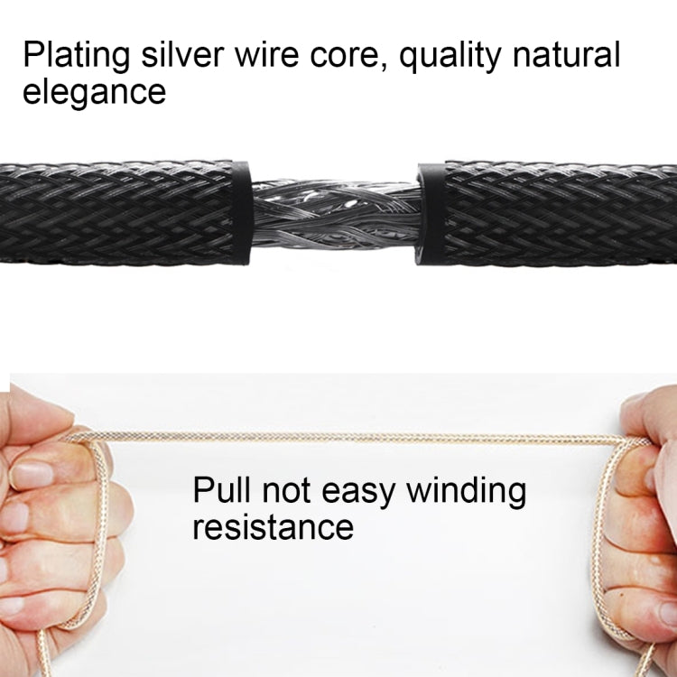 Woven Style Metal Head 3.5mm Male to Male Plug Jack Stereo Audio AUX Cable for iPhone, iPad, Samsung, iPod Laptop, MP3, Length: 1m