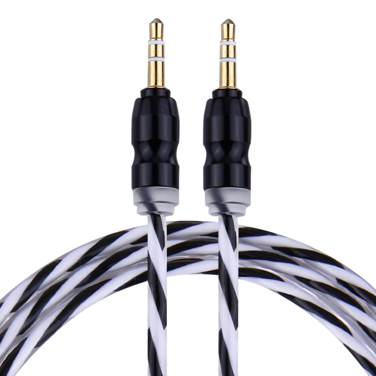 Jelly Color Style Metal Head 3.5mm Male to Male Plug Jack Stereo Audio AUX Cable for iPhone, iPad, Samsung, iPod Laptop, MP3, Length: 1m