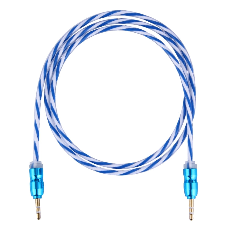 Jelly Color Style Metal Head 3.5mm Male to Male Plug Jack Stereo Audio AUX Cable for iPhone, iPad, Samsung, iPod Laptop, MP3, Length: 1m