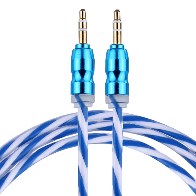 Jelly Color Style Metal Head 3.5mm Male to Male Plug Jack Stereo Audio AUX Cable for iPhone, iPad, Samsung, iPod Laptop, MP3, Length: 1m