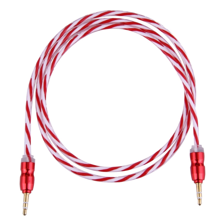 Jelly Color Style Metal Head 3.5mm Male to Male Plug Jack Stereo Audio AUX Cable for iPhone, iPad, Samsung, iPod Laptop, MP3, Length: 1m