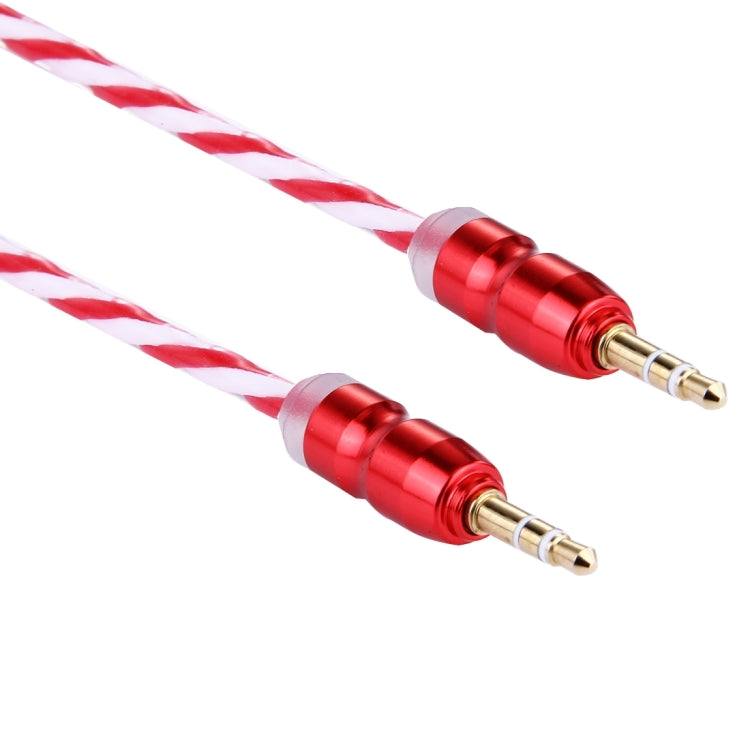 Jelly Color Style Metal Head 3.5mm Male to Male Plug Jack Stereo Audio AUX Cable for iPhone, iPad, Samsung, iPod Laptop, MP3, Length: 1m