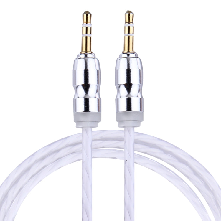 Jelly Color Style Metal Head 3.5mm Male to Male Plug Jack Stereo Audio AUX Cable for iPhone, iPad, Samsung, iPod Laptop, MP3, Length: 1m