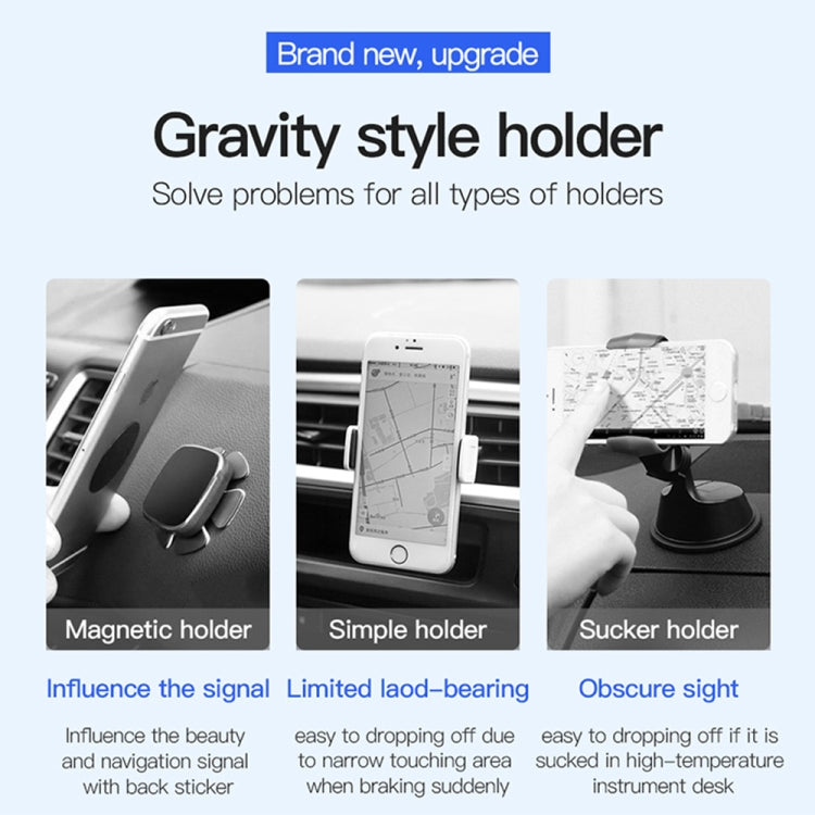 TOTUDESIGN DCTV-04 U Sheild Series Car Gravity Air Outlet Mount Bracket (Silver)