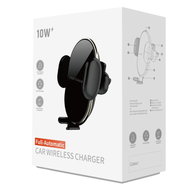 CW8 10W Fully Automatic 270 Degree Rotating Car Wireless Charger Mobile Phone Holder for 4.5-6.5 inch Mobile Phones