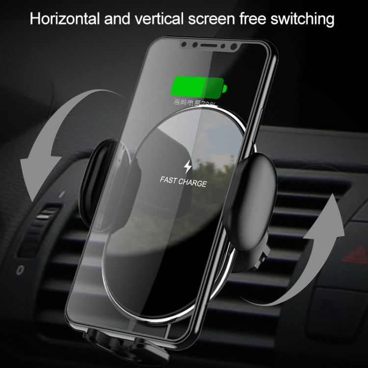 CW8 10W Fully Automatic 270 Degree Rotating Car Wireless Charger Mobile Phone Holder for 4.5-6.5 inch Mobile Phones