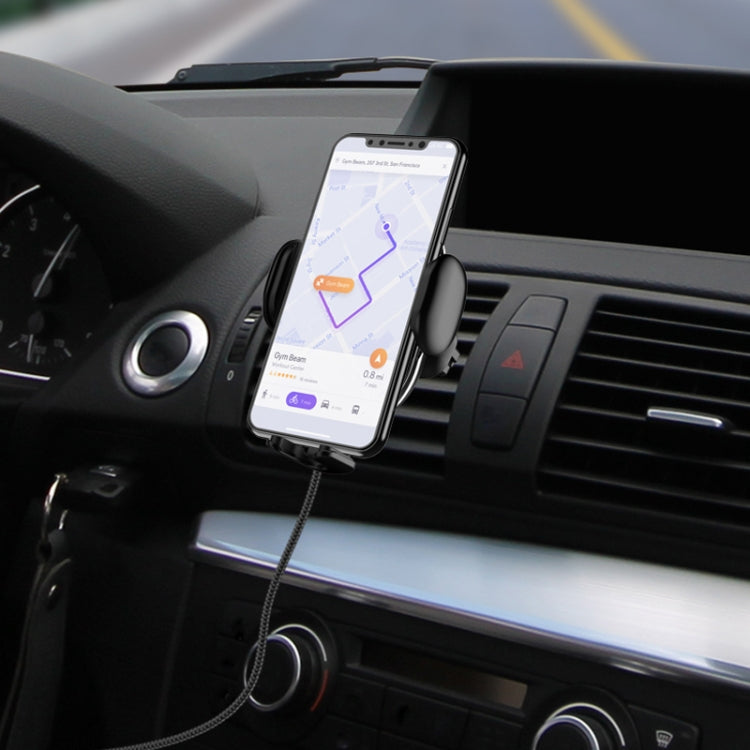 CW8 10W Fully Automatic 270 Degree Rotating Car Wireless Charger Mobile Phone Holder for 4.5-6.5 inch Mobile Phones