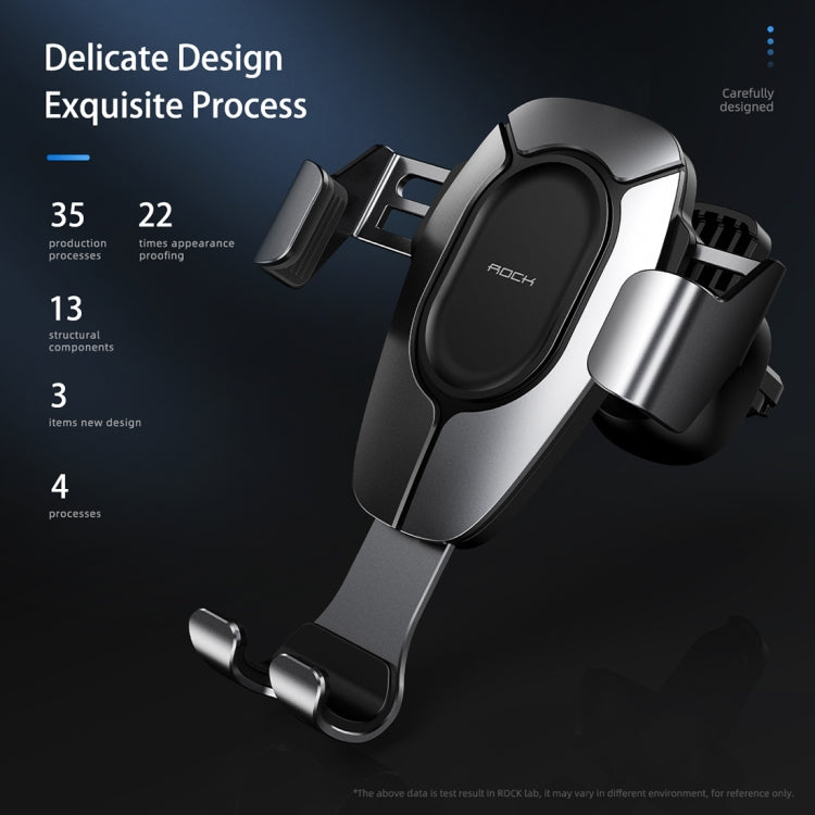 ROCK Car Gravity Air Outlet Mobile Phone Holder Bracket Pro, Business Edition (Black)