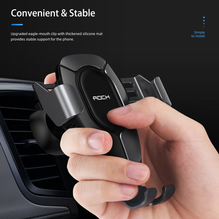 ROCK Car Gravity Air Outlet Mobile Phone Holder Bracket Pro, Business Edition (Black)