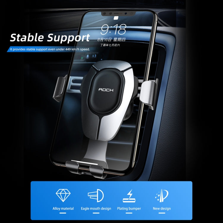 ROCK Car Gravity Air Outlet Mobile Phone Holder Bracket Pro, Business Edition (Black)