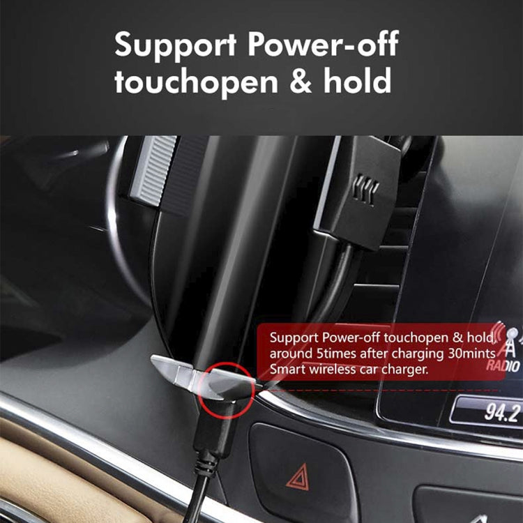 HAMTOD M22 10W 360 Degree Rotation QI Intelligent Sensor Car Wireless Charging Holder with Suction Cup(Silver)