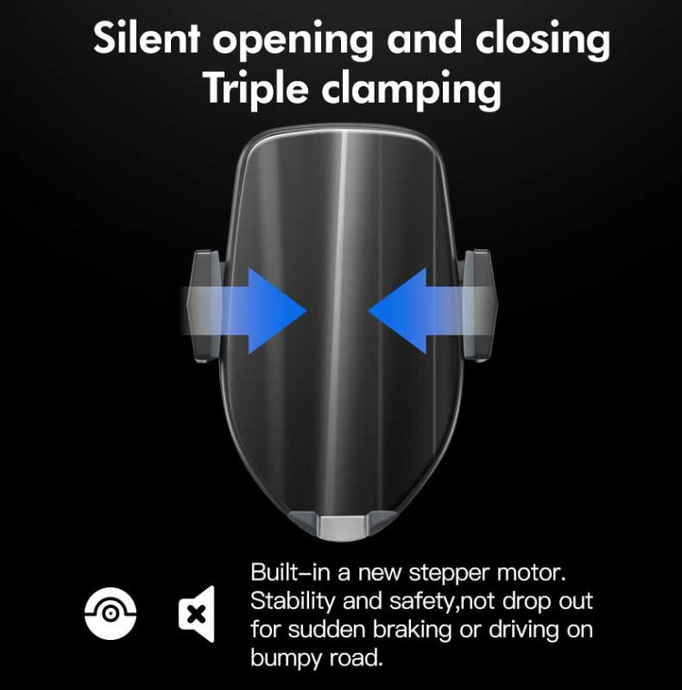 HAMTOD M22 10W 360 Degree Rotation QI Intelligent Sensor Car Wireless Charging Holder with Suction Cup(Silver)