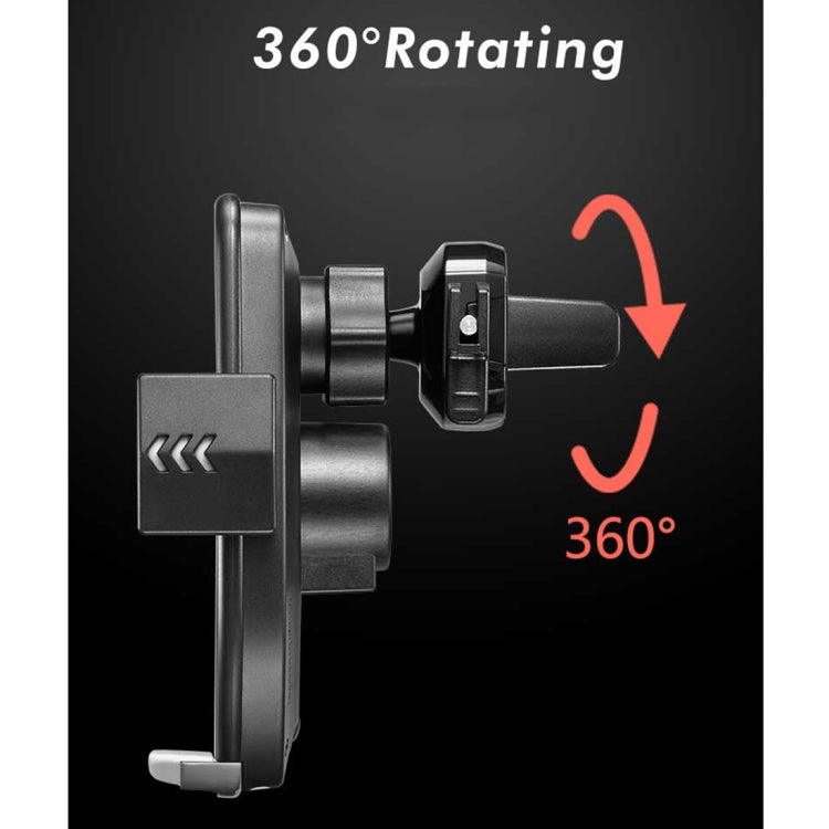 HAMTOD M22 10W 360 Degree Rotation QI Intelligent Sensor Car Wireless Charging Holder with Suction Cup(Silver)