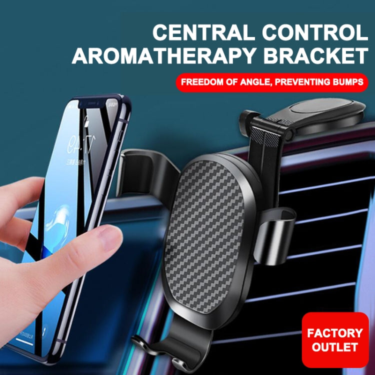 Car Metal Center Console Air Outlet Mobile Phone Aromatherapy Gravity Bracket Holder, 2 In 1 Version