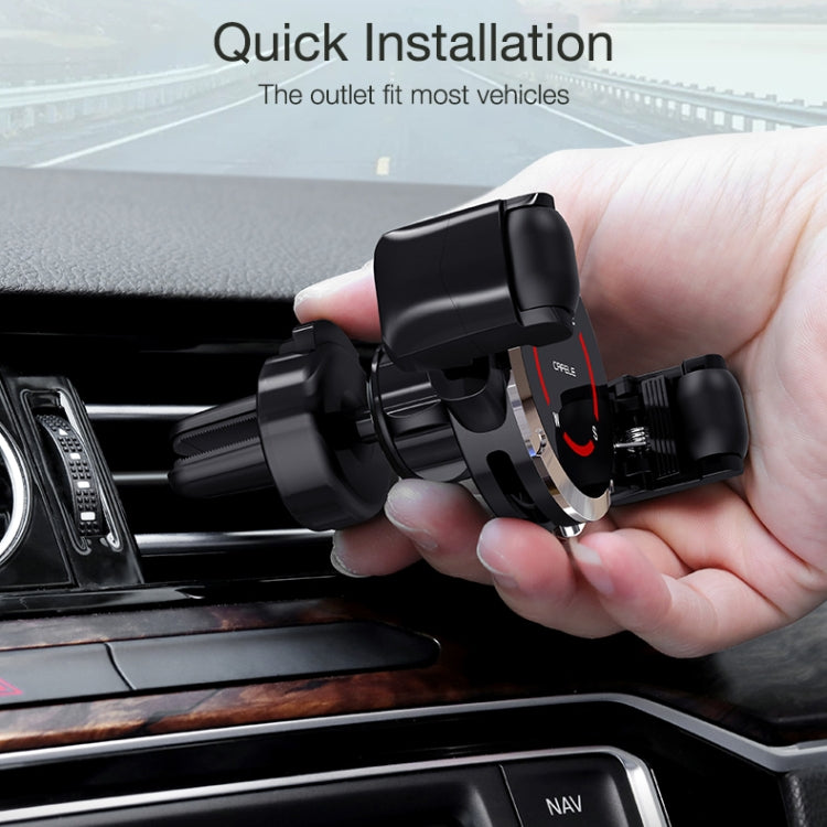 CAFELE Lock Series Horizontal and Vertical Screen Universal Version Aluminum Alloy Rotatable Mute Air Outlet Car Memory Spring Bracket Mobile Phone Holder Suitable for 4.5-6.5 inch Mobile Phone(Black)
