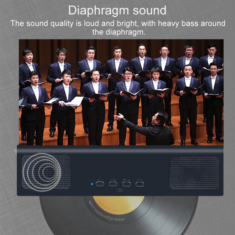 L2 12.0 Inch Universal Foldable Mobile Phone Screen Magnifier with Bluetooth Speaker, without Lazy Bracket, Size: 18.5x16.5x2cm(Black)