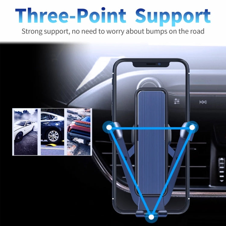 ZL-67 Brushed Type Rotatable Car Gravity Bracket Mute Air Outlet Car Bracket for 4-6 inch Mobile Phones (Silver)