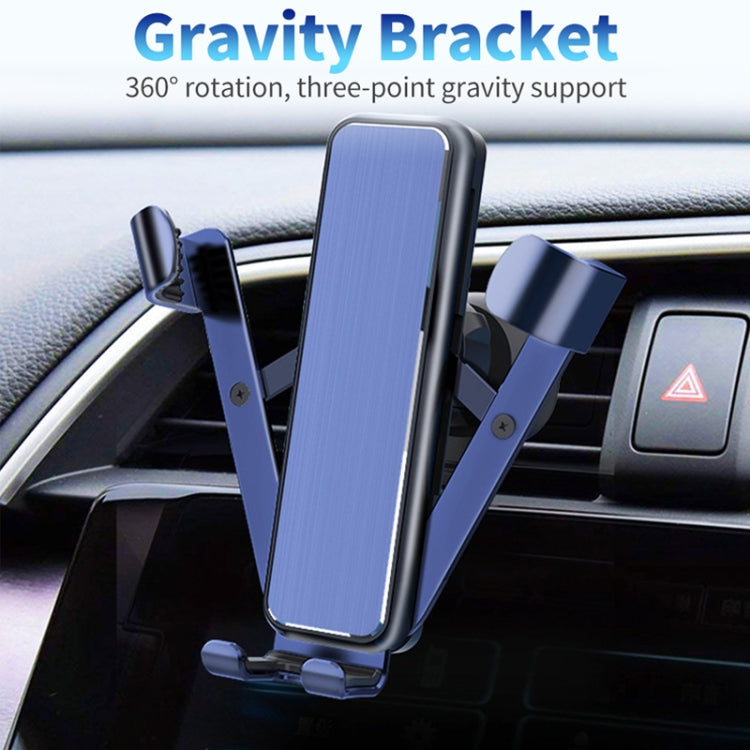 ZL-67 Brushed Type Rotatable Car Gravity Bracket Mute Air Outlet Car Bracket for 4-6 inch Mobile Phones (Silver)