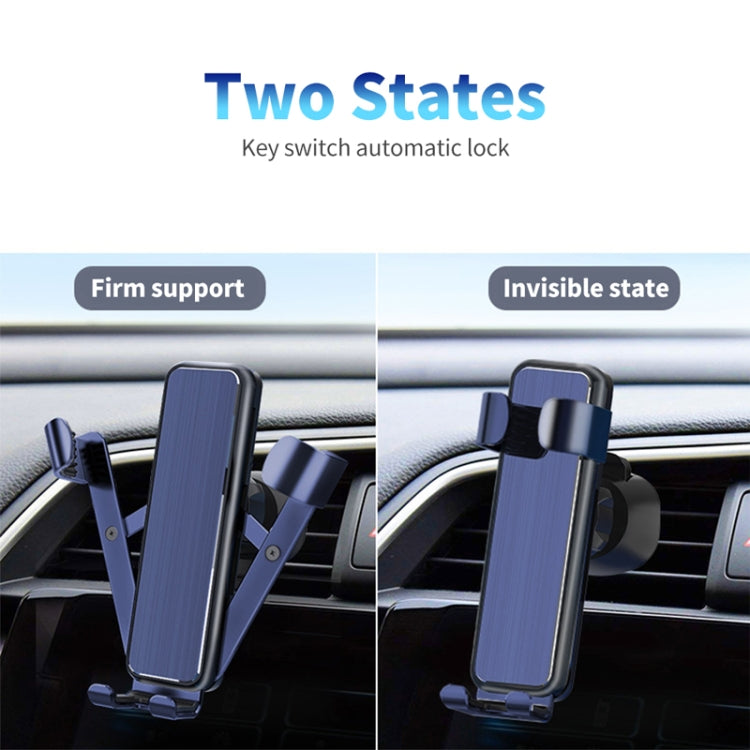 ZL-67 Brushed Type Rotatable Car Gravity Bracket Mute Air Outlet Car Bracket for 4-6 inch Mobile Phones (Silver)