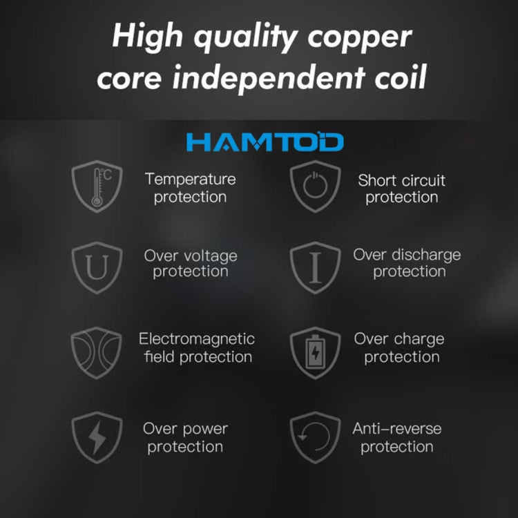 HAMTOD M20 10W Air Outlet 360 Degree Rotation QI Intelligent Sensor Car Wireless Charging Holder(Blue)