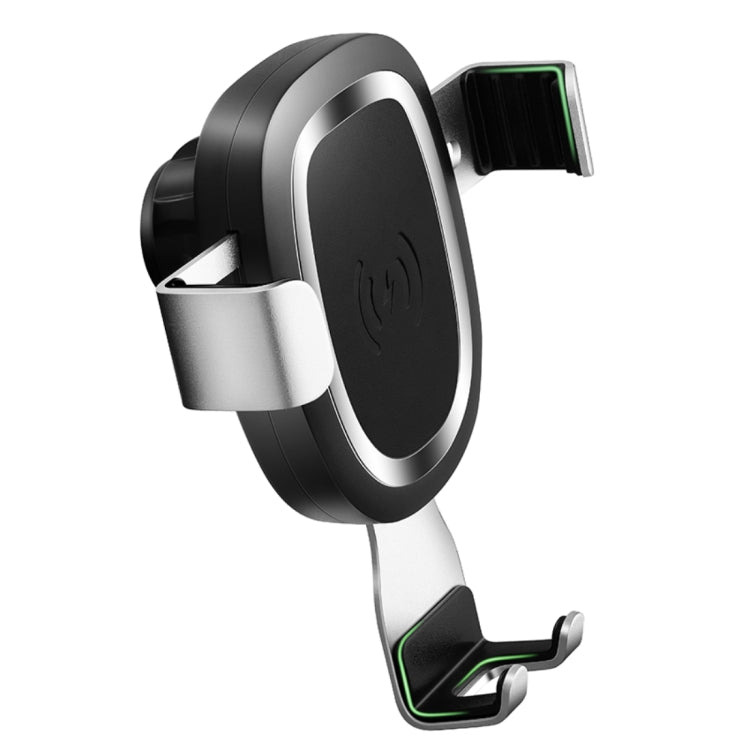 YAOMAISI 5V 1.5A Aluminum Alloy + ABS Gravity Holder Clamp Car Air Outlet Vent Fast Wireless Charger, For iPhone, Galaxy, Sony, Lenovo, HTC, Huawei, and other Smartphones