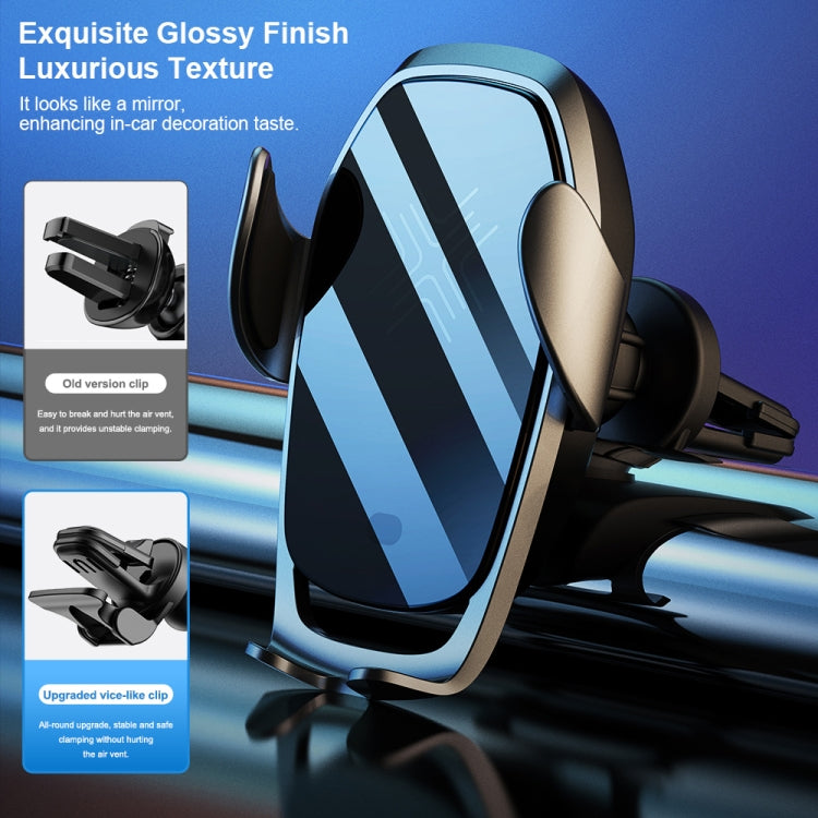 ROCK W28 15W QI Induction Wireless Charging Car Air Outlet Bracket for 4.7-6.5 inch Mobile Phones(Tarnish)