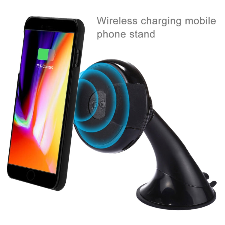 Universal 360 Degree Rotate Car Wireless Charger Phone Holder Stand Mount, Clip Width: 53-108mm, For iPhone, Samsung, LG, Nokia, HTC, Huawei, and other Smartphones(Black)