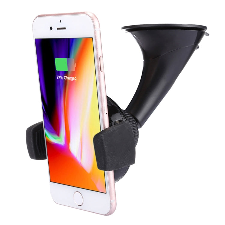 Universal 360 Degree Rotate Car Wireless Charger Phone Holder Stand Mount, Clip Width: 53-108mm, For iPhone, Samsung, LG, Nokia, HTC, Huawei, and other Smartphones(Black)
