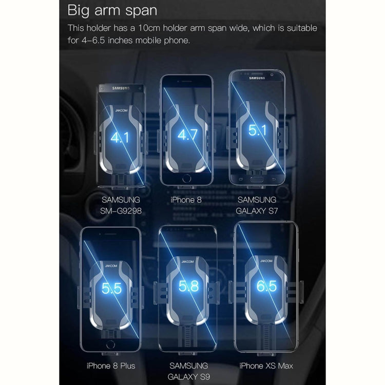 JAKCOM CH2 10W 4 - 6.5 inch Mobile Phone Smart Car Wireless Charging Charger Holder(Black)