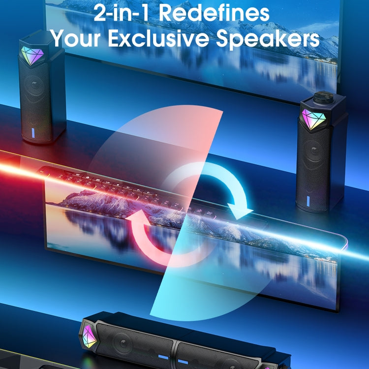 L1 Outdoor Portable RGB Light USB Bluetooth Wireless Speaker with Mic(Black)