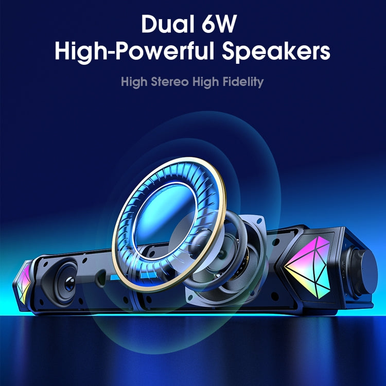 L1 Outdoor Portable RGB Light USB Bluetooth Wireless Speaker with Mic(Black)