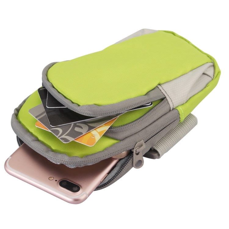 Universal Zipper Double Bag Multi-functional Sport Arm Case with Earphone Hole for iPhone X , iPhone, Samsung, HTC, Sony, Lenovo, Huawei, Xiaomi and other Smartphones, Internal Size: 17.5x10x3cm