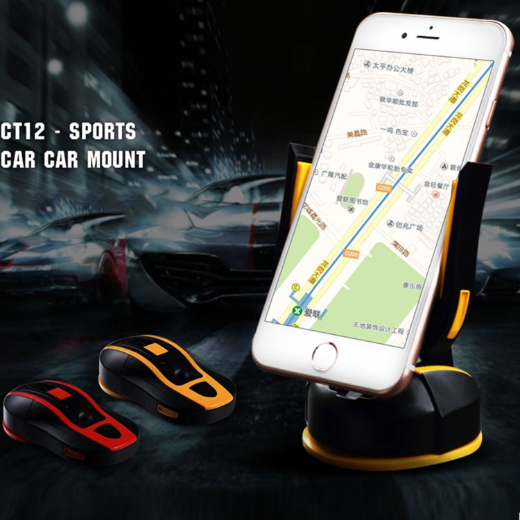 TOTUDESIGN CT12-Sports Car Style Universal 360 Degree Rotation Cohesive Silicone Car Mount 3.5-6.0 inch Phone Holder, For iPhone, Galaxy, Sony, Lenovo, HTC, Huawei, and other Smartphones