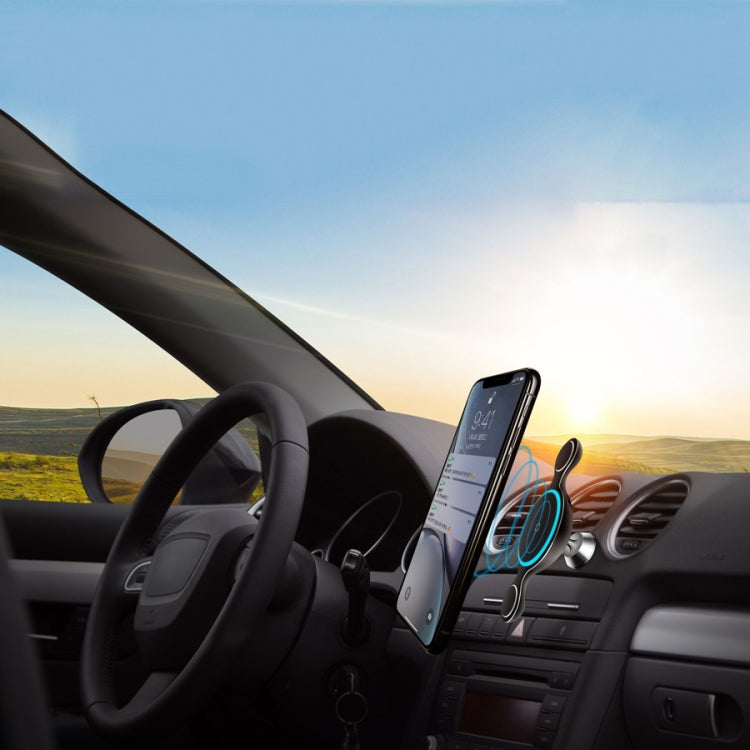 HC19 HAMTOD Qi Standard Fast Wireless Charger Car Mount, For iPhone, Galaxy, Xiaomi, Huawei, HTC, Sony and Other Smartphones(Black)