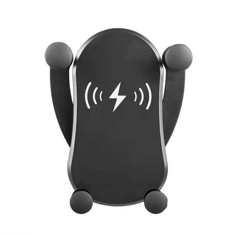 W4 QI Fast Wireless Charger Car Charger Cartoon Mobile Phone Holder (Black)