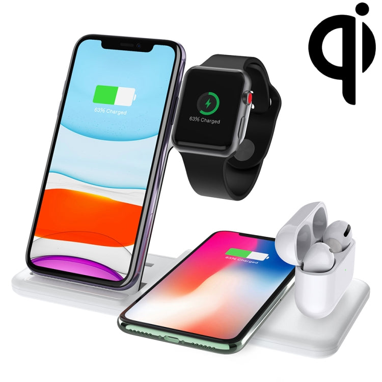 Q20 4 In 1 Wireless Charger Charging Holder Stand Station For iPhone / Apple Watch / AirPods, Support Dual Phones Charging
