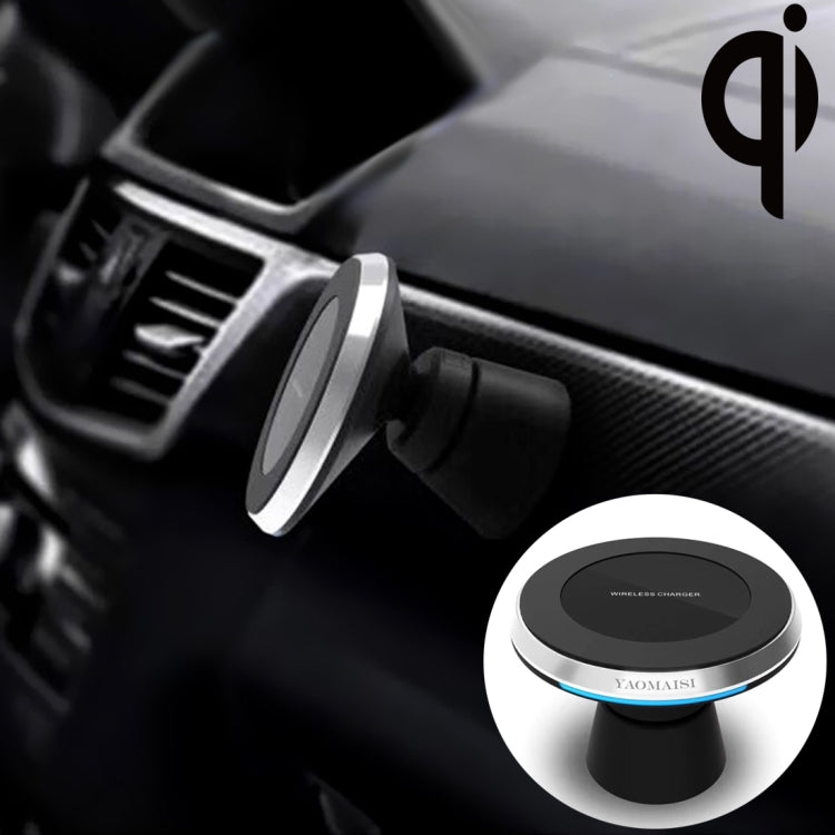 YAOMAISI M-02 2 in 1 Qi Standard Car Wireless Charging + Magnetic Holder for Car, Home, Office, For iPhone, Samsung, LG, Nokia, HTC, Huawei, and other Smartphones