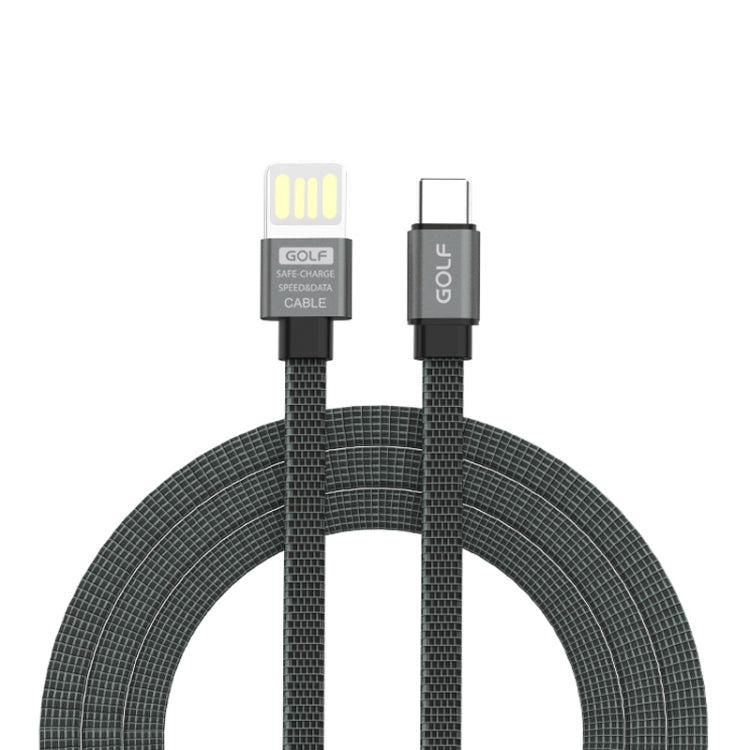 GOLF GC-73t Wineglass Style USB-C / Type-C to USB 3A Aluminum Alloy Two-color Flat Wire Fast Charging USB Data Cable