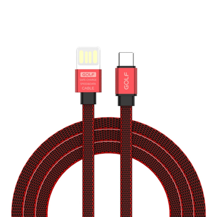 GOLF GC-73t Wineglass Style USB-C / Type-C to USB 3A Aluminum Alloy Two-color Flat Wire Fast Charging USB Data Cable