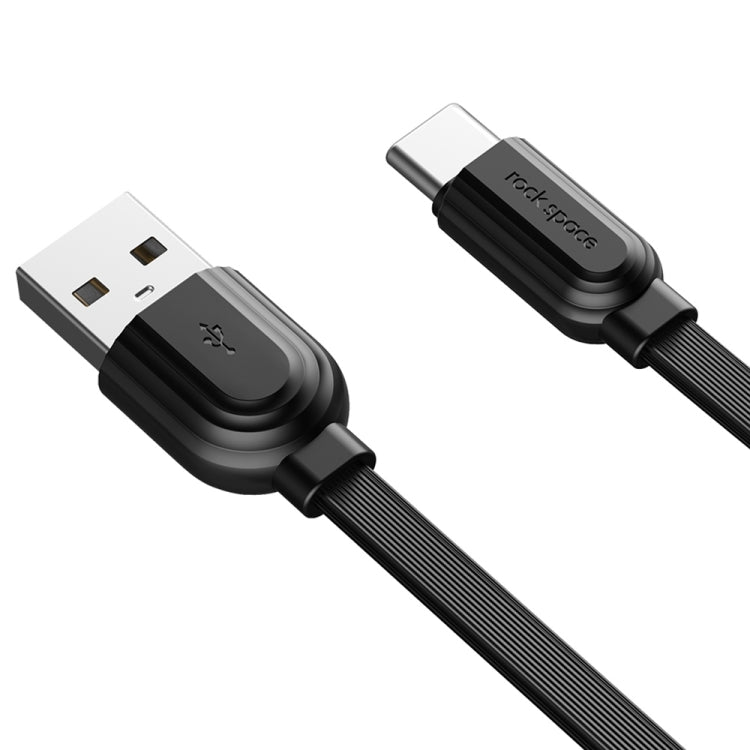 ROCK S5 3A USB-C / Type-C Charging + Data Synchronization TPE Flat Shape Data Cable, Cable Length: 1m