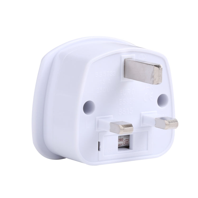 250V UK Plug to EU Plug US Plug Power Conversion Plug Converter (White)