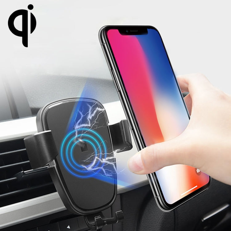 HAMTOD Air Outlet Mount Phone Holder Cradle 5-10W Fast Charging Wireless Car Charger, For iPhone, Samsung, LG, HTC, Huawei and other 4-6 inch Smartphones