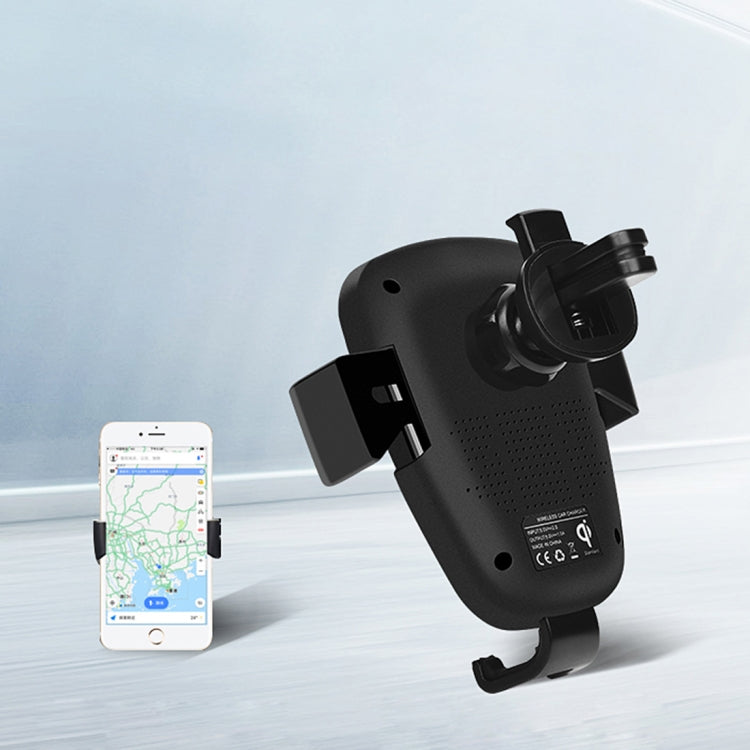 HAMTOD Air Outlet Mount Phone Holder Cradle 5-10W Fast Charging Wireless Car Charger, For iPhone, Samsung, LG, HTC, Huawei and other 4-6 inch Smartphones