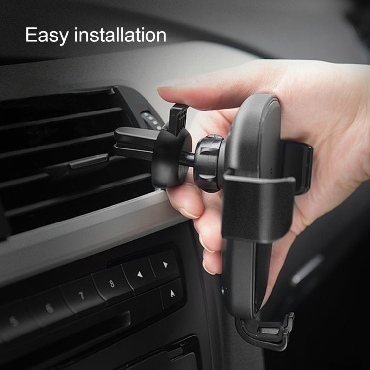 HAMTOD Air Outlet Mount Phone Holder Cradle 5-10W Fast Charging Wireless Car Charger, For iPhone, Samsung, LG, HTC, Huawei and other 4-6 inch Smartphones